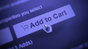 Cursor clicking Add to Cart button online.